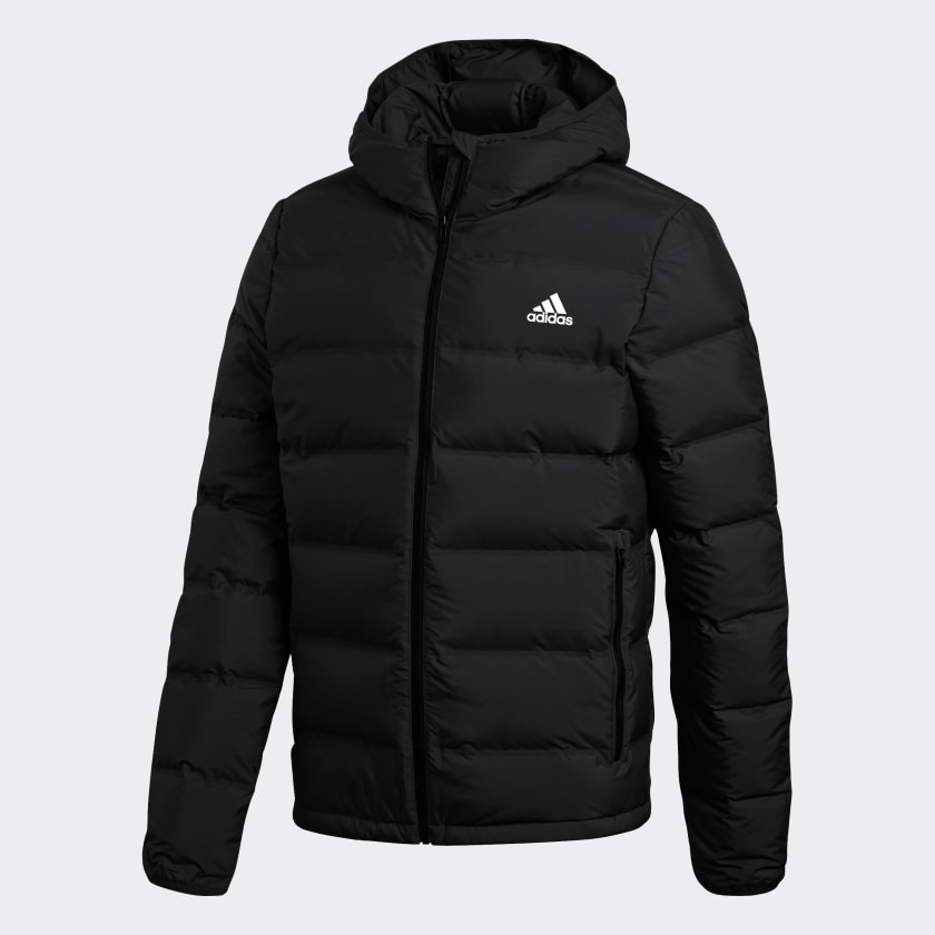 adidas Men's Helionic Hooded Down Jacket in Black | adidas UK