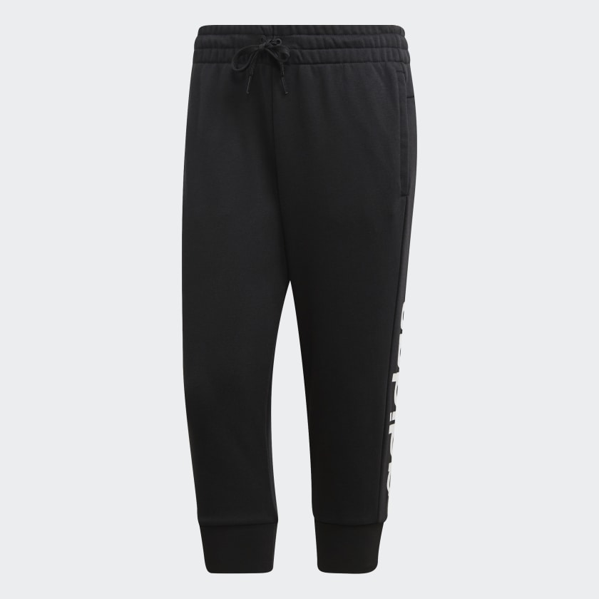adidas Women's Essentials Linear 3/4 Joggers in Black and White adidas UK