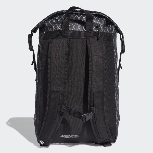 adidas Premium Essentials Roll-Top Backpack - Black | adidas UK