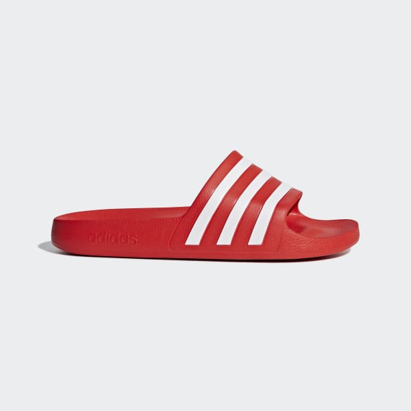 Adidas slippers red and white clearance