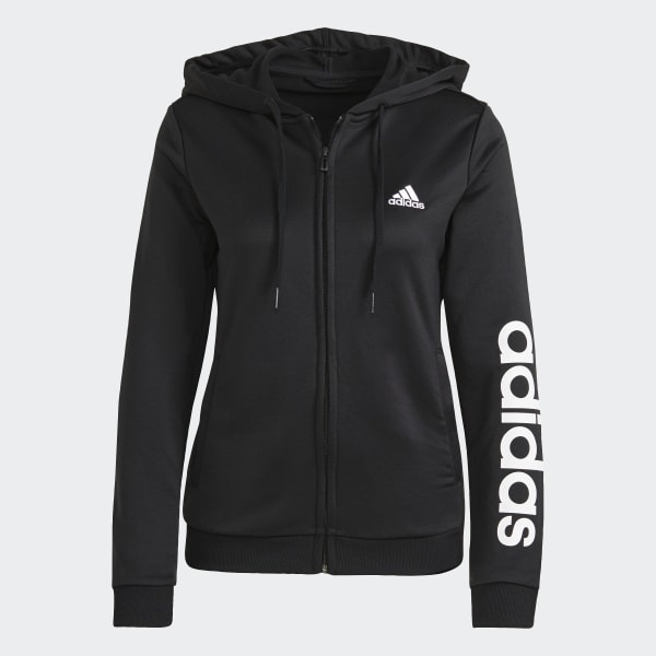 adidas Essentials Logo French Terry Tracksuit - Black | adidas UK