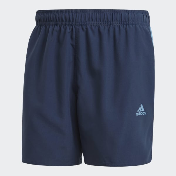 adidas Short-Length Colorblock 3-Stripes Swim Shorts - Blue | adidas UK