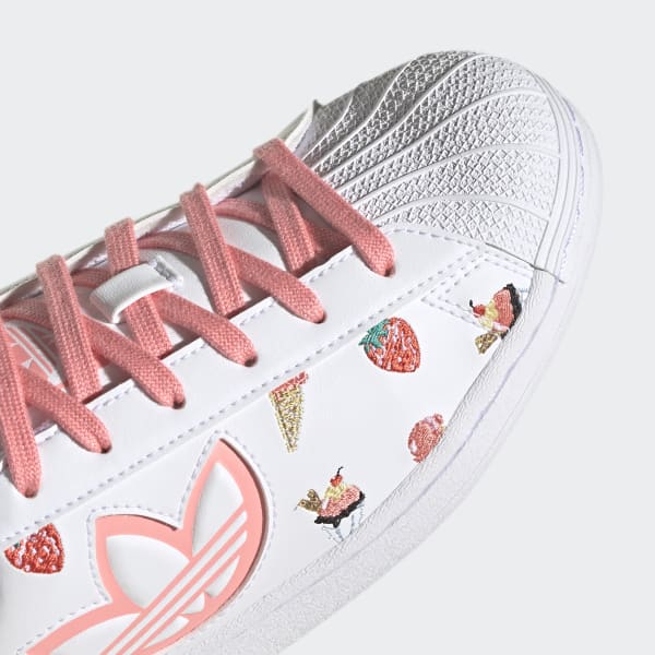 Adidas superstar white ray pink Clearance