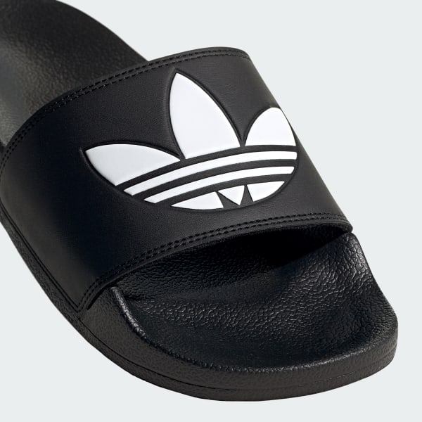 Men's Adilette Lite Black and White Lite Slides | adidas UK