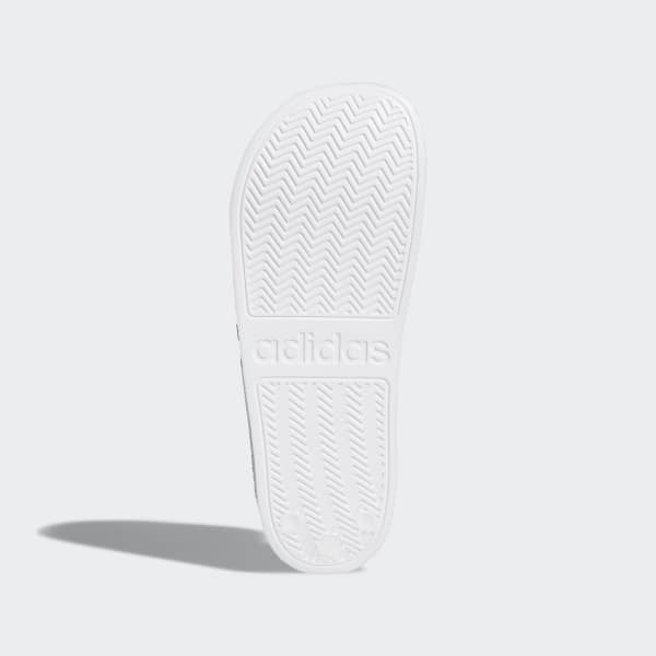 Men's Adilette White and Black Cloudfoam Slides | adidas UK