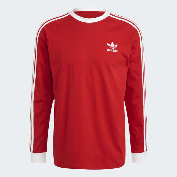 adidas Adicolor Classics 3-Stripes Long-Sleeve Top - Red | adidas UK