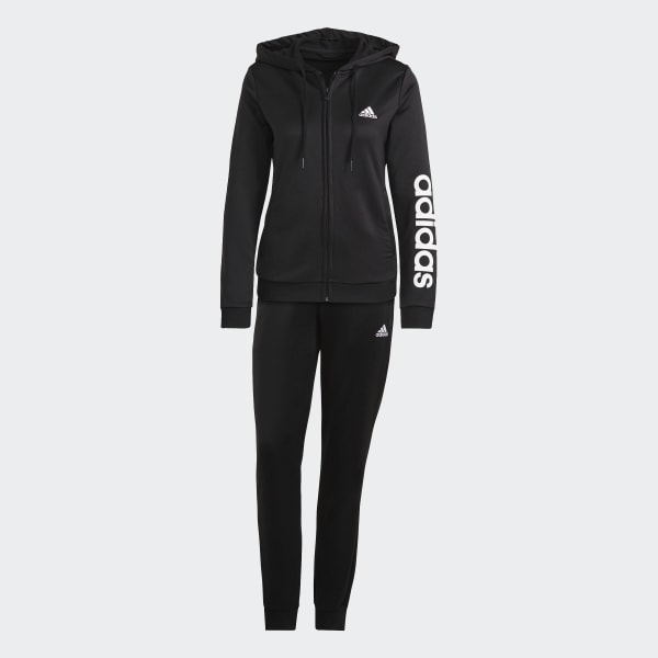 adidas Essentials Logo French Terry Tracksuit - Black | adidas UK