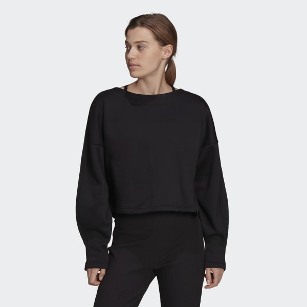adidas Sportswear Studio Lounge Fleece Sweatshirt - Black | adidas UK