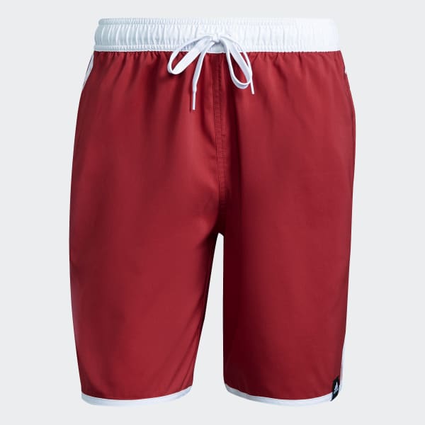 adidas Classic-Length 3-Stripes Swim Shorts - Red | adidas UK