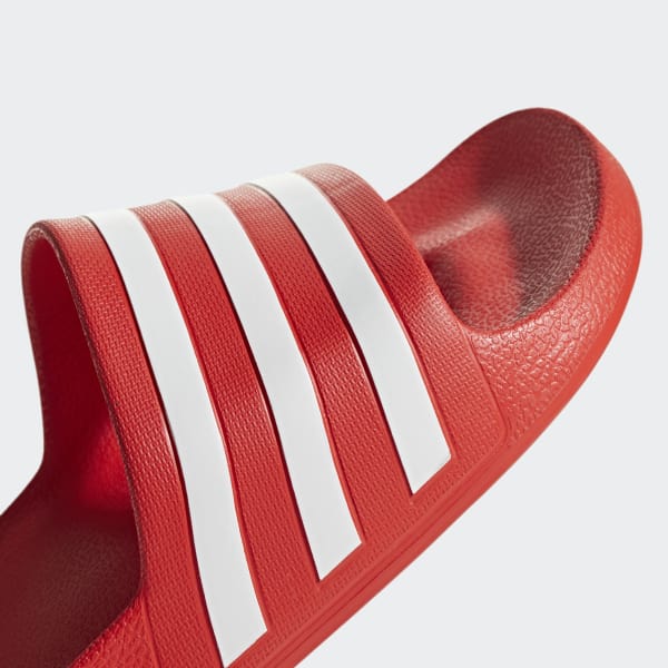 Adilette Red and White Aqua Slides | adidas UK