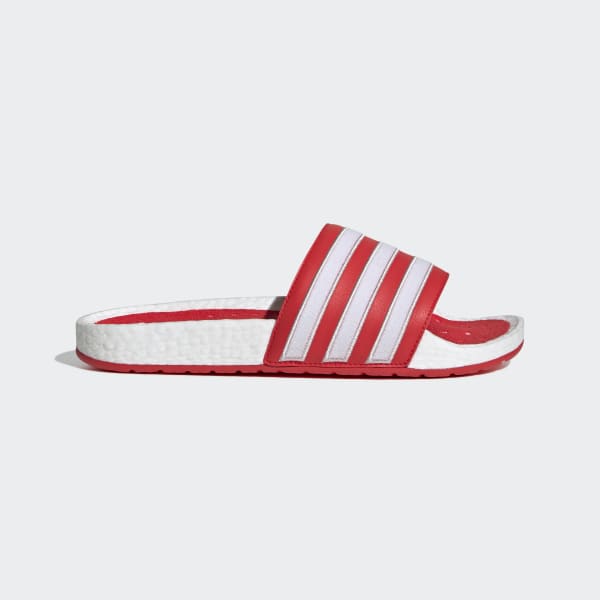 Adidas slippers red and white clearance