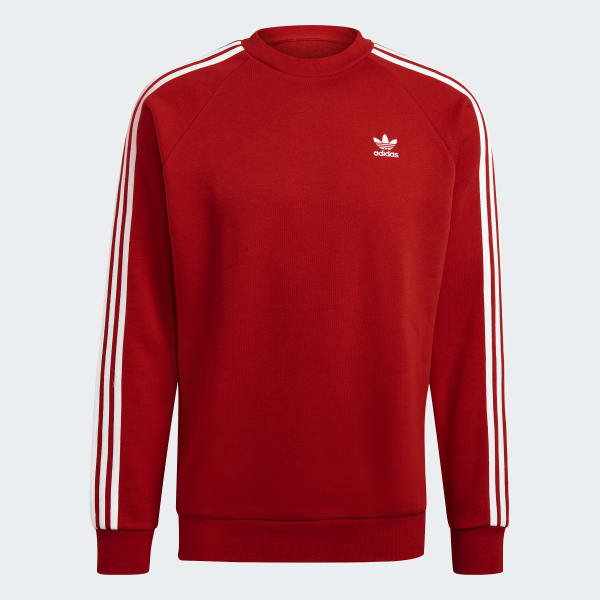 adidas Adicolor Classics 3-Stripes Crew Sweatshirt - Red | adidas UK