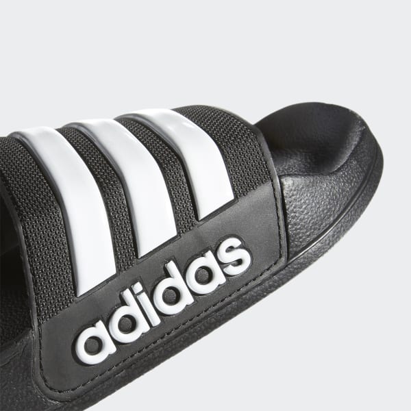 Men's Adilette Cloudfoam Black and White Slides | adidas UK