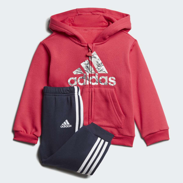 adidas Fleece Hooded Jogger Set - Pink | adidas UK