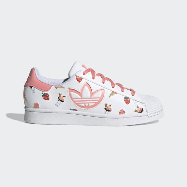 Adidas superstar white ray pink Clearance