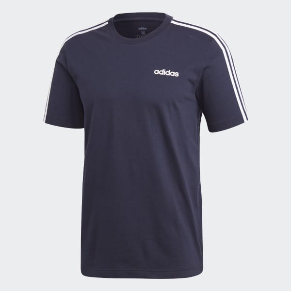 adidas essentials 3 stripe t shirt